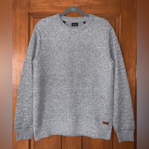 NEW Buffalo David Bitton Warrin Textured Crewneck Pullover Sweater L LARGE Grey